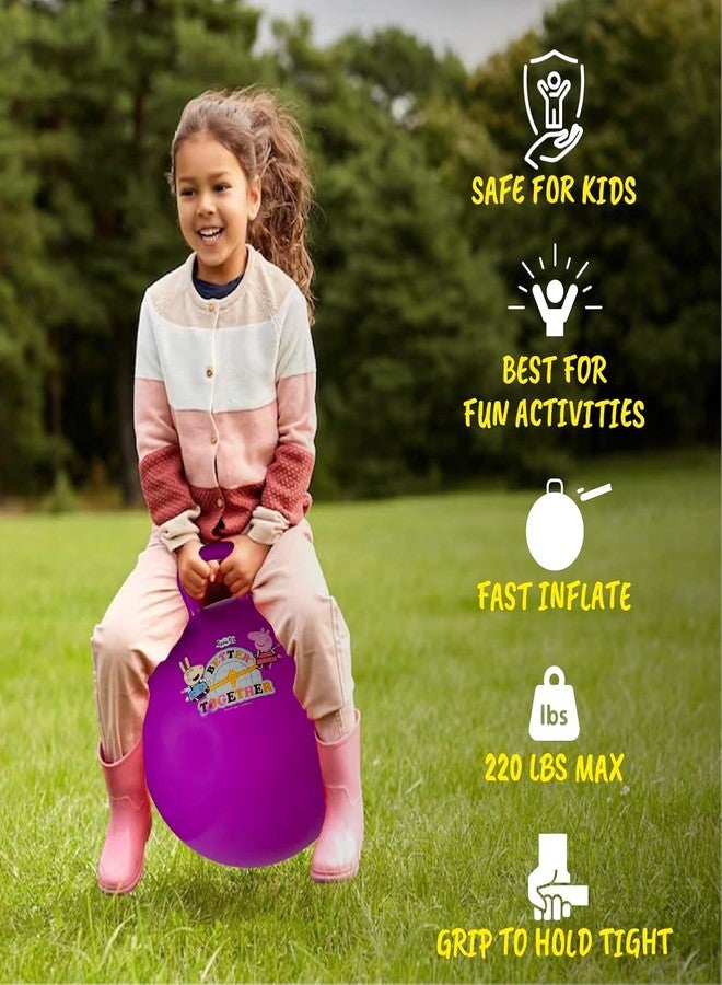 Hamleys 18-Inch Hopper Ball, Bouncy Hopping Ball with Handle | 220 lb Capacity | Fast-Inflate Design | Active Fun Exercise & Balance Toy for Kids Ages 3-8 Years|Safe for Indoor & Outdoor Play (Purple) - Image 5